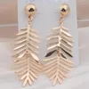 Kolczyki Dangle Bohemian Long Feather Drop for Women Party Trendy European oświadczenie biżuterii retro metalowy prezent