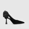 Pumps Womens Shoes Elegant Woman Heeled Shoes Luxury High Heels Dress Black Rhinestone Stiletto Korean Sexy Nude Party Trendyol 240125