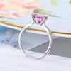 Cluster-Ringe, natürlicher Topas, einfacher 925er Silber, rosa Ring für den täglichen Gebrauch, 8 mm, 2 Karat, VVS-Qualität, Sterling-Schmuck