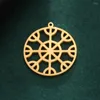 Charms Vassago 5PCS Vintage Rune Pendant Charm Stainless Steel Hollow Flower Cross Accessories Amulet Men's And Women's Jewelry