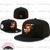 2024 Herren Baseball Full Closed Caps SF Buchstabe Ed Brown Farbe Bone New Black Boston Patched Angeles Purple Gold Sport Fitted Hats World Series Fe7-018