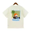 Rhude T-shirt Europe America Mens and Womens T Shirt Rhude Designer Brand Clothing Round Neck Högkvalitativ kort ärm USA Size S-2XL