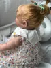60CM Huge Baby Size Reborn Doll Maddie Girl With Blonde Long Curly Hair 3D Skin Multiple Layers Painting with Visible Veins 240131