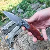 Folding knife outdoor portable self-defense outdoor blade sharp high hardness survival acid branch wood handle