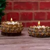 Mum tutucular 2 adet Çam Koni Tutucu Dekoratif Şamdan Rustik Braket Ev Süsleme Reçine Vintage Candleholders Lotus Çiçeği