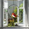 Dekorativa figurer fönster hängande fjäderdekoration multicolor fågel solfångare dekorationer målade hållbara