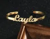 Pulseras con nombre personalizado, brazaletes para mujeres y hombres, joyería con letras con cita personalizada, brazaletes de acero inoxidable con tipos de oro rosa bff242677409