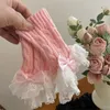 Knee Pads Vintage Knitting Floral Lace Wrist Gloves Y2K Wristband Cuff Drop