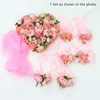 1 Set Artificial Flower Wedding Car Decor Kit Romantic Silk Fake Rose Peony Floral Valentines Day Gift Party Festival Supplies 240202