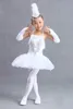 Palco desgaste trajes ballet roupas meninas suspensórios tutu branco véu princesa natal crianças dança traje pequena cisne menina