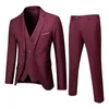 Slim 3 -delad kostym Set Formal Party Jacket Vest Pants Set för Business Wedding High Trendy Mane Blazers Set 240123