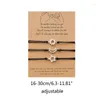 Bracelets de charme 3 pièces/ensemble bracelet pour amis amitié soeurs carte tissée bracelets de perles bijoux chanceux