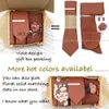 Viola Design 6PCS Gift Box Floral Solid Cotton Sock Tie Sets Clip Pin Cufflinks Hanky Men Wedding Party Daily Cravat Accessory 240202