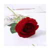 Decorative Flowers Wreaths Rose Artificial Flower Realistic Roses Bouquet Long Stem Single Fake Floral For Home Office Parties And Dhdg3