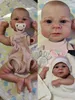 NPK 19inch Finished Doll Size Already Painted Elijah Lifelike Soft Touch Flexible finished Doll Parts with Body and eyes 240129