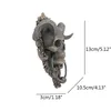 Skull Door Knocker Hell Devil Horn Skull Door Hanging Gothic Home Resin Decor Punk Satan Skull Sheep Head Wall Decor Pendant 240127