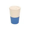 Water Bottles Coffee Cup 380ml With Lid High-value Modern Minimalist Large Capacity Wheat Straw Household Portable Drinkware