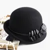 Beckyruiwu Lady Autumn and Winter Chic Regureal Brim Fedora Hats Woman Partyフォーマルトップ100ウールフェルトハット240127