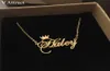 V Attract Friends Gift Personalized Name Necklace Women BFF Jewelry Custom Cursive Crown Choker Femme Rose Gold Collier V19106192965