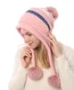 Pompom Ball ear Flap Snow Snowing EarflapソフトニットシェニルソフトかわいいS2547 240122付きレディース冬の爆撃機