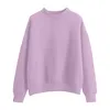 Blouses Femmes Femmes O Cou Sweat-shirt Couleur Unie À Manches Longues Pull Top Style Coréen Printemps Automne Velours Sweats À Capuche Femme Chic Sweatshirts