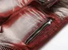 Jeans pour hommes Jeans pour hommes Casual Mode Sports Pantalons élastiques droits Zipper Quatre saisons Rouge Slim Loose Hommes ZIXM