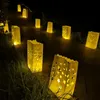 20 pçslot em forma de coração suporte de luz de chá luminaria lanterna de papel saco de vela para festa de natal decoração de casamento ao ar livre 240127