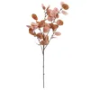 Decorative Flowers 92CM Artificial Apple Leaf Nordic Home Decoration Floral Vase Accessories White Frost Eucalyptus Silk Cloth Branches