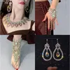 Scene Wear Belly Dance Clothing Accessories Women Rhinestone Halsband Orientaliska Performance Anklet Earring Smycken