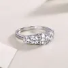 Cluster Rings Original S925 Sterling Silver Ring Real Moissanite for Women Wedding With GRA Certificate Five Stone Design
