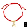 Link Bracelets Simple Zircon Poodle For Women Girls Mini Gold Plated Red Adjustable Rope Cute Animal Jewelry Gifts Brtm15