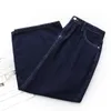 Plus Size Skirt Women Spring Fashion Deep Blue High Waist A-Line Retro Back Split Denim Mid-Length Bottoms Curve Clothes 240130