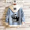 Anime Jujutsu Kaisen Anime Giacca da uomo in jeans Gojo Satoru Stampa Casual Donna Patchwork Giacca di jeans Autunno Cappotto con cappuccio Outwear 240122