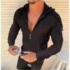 Verão moda sem mangas longas mangas curtas com capuz zíper camiseta casual xadrez impressão ponto aberto praia roupas de proteção solar 240130