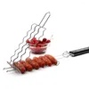 Werkzeuge Tragbarer BBQ-Grillkorb Grillclip mit abnehmbarem Griff für Gemüse, Fische, Garnelen, Hunde