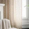 Gardin Boho Floral Semi-Blackout Windows virkning Tassel Curtain S Polyester Cotton Linen Blend For Bedroom Living Room Bohemian Curtain S 240118