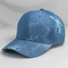 Kawałki kulkowe Niski profil drukowane plastry kolorowe Jean Blue Baseball Cap Regulowany bawełniany tata kapelusz dla mężczyzn