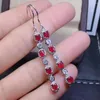 Dangle Küpeler Kjjeaxcmy Fine Twelry Natural Ruby 925 STERLING Gümüş Kadın Taş Destek Testi Güzel