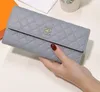 Mujeres billeteras largas diseñador bolsas de embrague de cuero genuino de cuero suave personalizado con plegable plegable pared de gran capacidad 9548