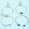 Link Bracelets Personalized Fashion Imitation Grandmother Emerald Women's Bracelet Set Open Jewelry