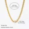 Necklace Earrings Set 316L Stainless Steel White Zircon Bracelet For Women Girl Fashion Thick Chain Jewelry Friend Gift Party