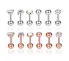 Argent Rose or opale Zircon Tragus piercing Helix Barbell boucles d'oreilles lage corps Diath bijoux pour Men3584398