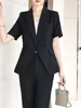 Dwuczęściowa sukienka mody biuro Blazer spódnice dla kobiet w Koreańskiej eleganckiej kurtce Casual 2024 Wiosny lato 2024