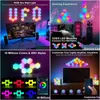 Wandlampen 8 stuks Rgb Led zeshoek licht Bluetooth Indoor App afstandsbediening Nachtcomputer Game Room Decoratie Slaapkamer Nachtkastje Drop D Dhmbc