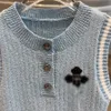 Дизайнерские роскошные женские свитера Топ без рукавов Модный вязаный свитер Новый стиль Одежда Люксовый бренд Повседневные топы Размер S-L