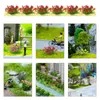 Dekorative Blumen 5 Stück Microlandscape Mini-Blumencluster Statische Landschaftsmodelle DIY Miniaturgras