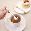 Set di stoviglie Ciondolo fiore creativo Cucchiaio e forchetta carino Set regalo di stoviglie per frutta e caffè in acciaio inossidabile