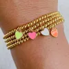 Charm Bracelets Fashion Design Heart Pendant Bracelet Romantic Sweet Handmade Beaded Copper Alloy Ladies Bangle