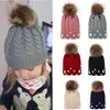 Berets Infant Twit Twitted Pearl Skull Cassa avec des fausses cheveux Pompom Ball Automne Hiver Bceie pour enfants