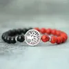 Charme pulseiras 2024 na moda mens árvore da vida pulseira bicolor sorte pedra braslet meditação cura braclet acessórios de mão para ele